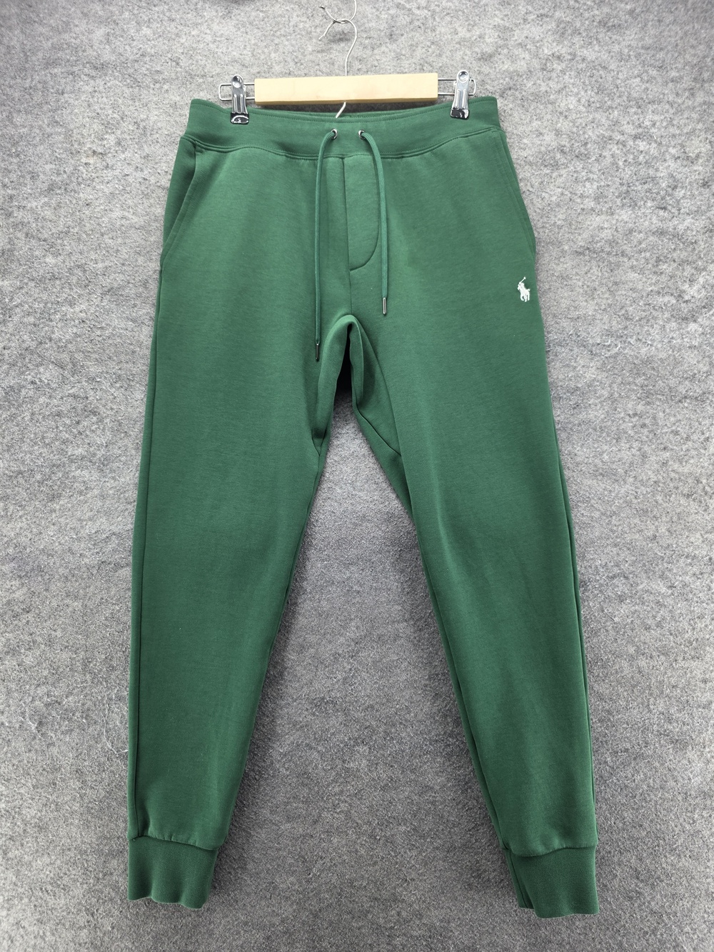 Polo Ralph Lauren Pants Mens S Green Jogger Fleece Drawstring Pockets Cuffed